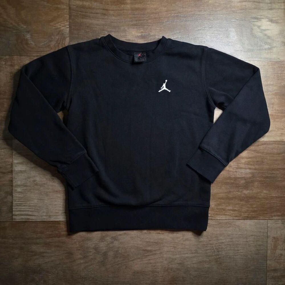 Jordan Youth Boys Black Crewneck Fleece Sweatshirt - Size M (10-12)